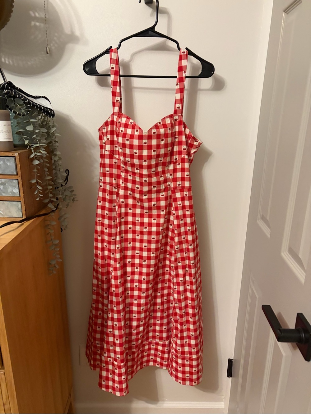 NWOT AVEC LES FILLES Red Gingham Sundress with Sweetheart Neckline